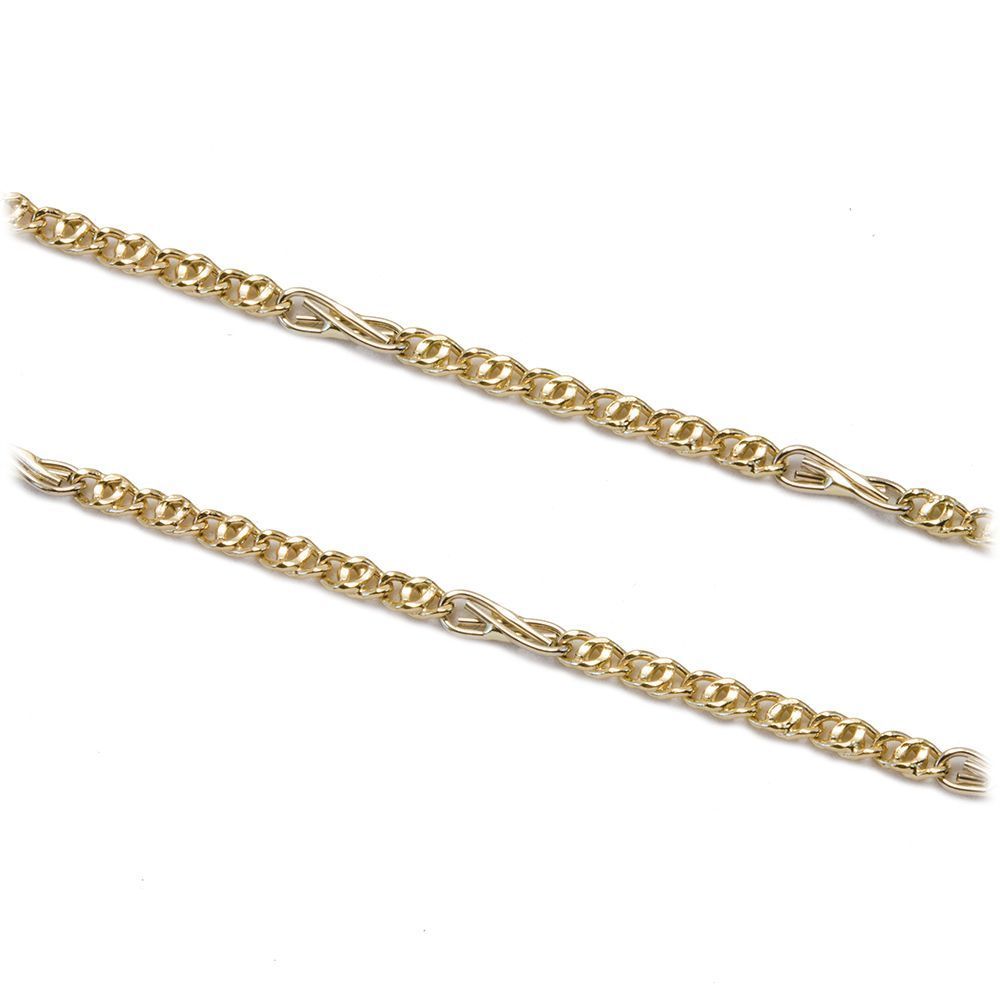 Corrente Malha Olho de Tigre com Infinito em Ouro 18 Kilates - 21376